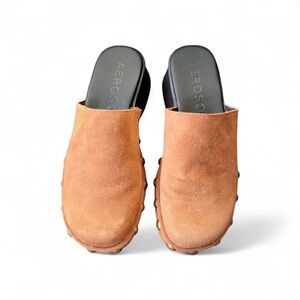 AEROSOLES Ginger Bread Suede Slip-On Mules
